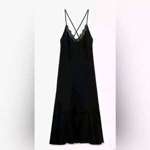 Zara Voluminous Lace Trim Cotton Dress